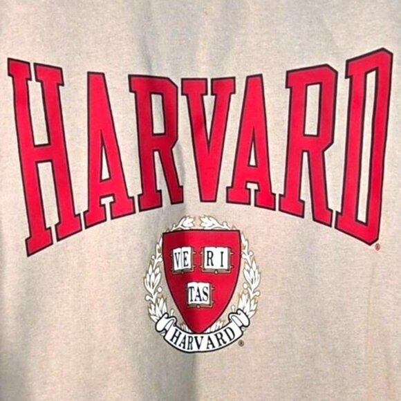Harvard University Logo Sweatshirt Regular Fit by H&M Beige Cotton Blend Small - Picture 3 of 5